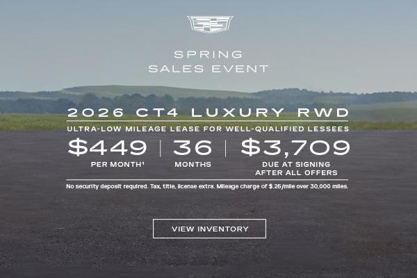 2026 CT4 LUXURY. Ultra low mileage lease for well-qualified lessees. $449 per month. 36 months.$3...